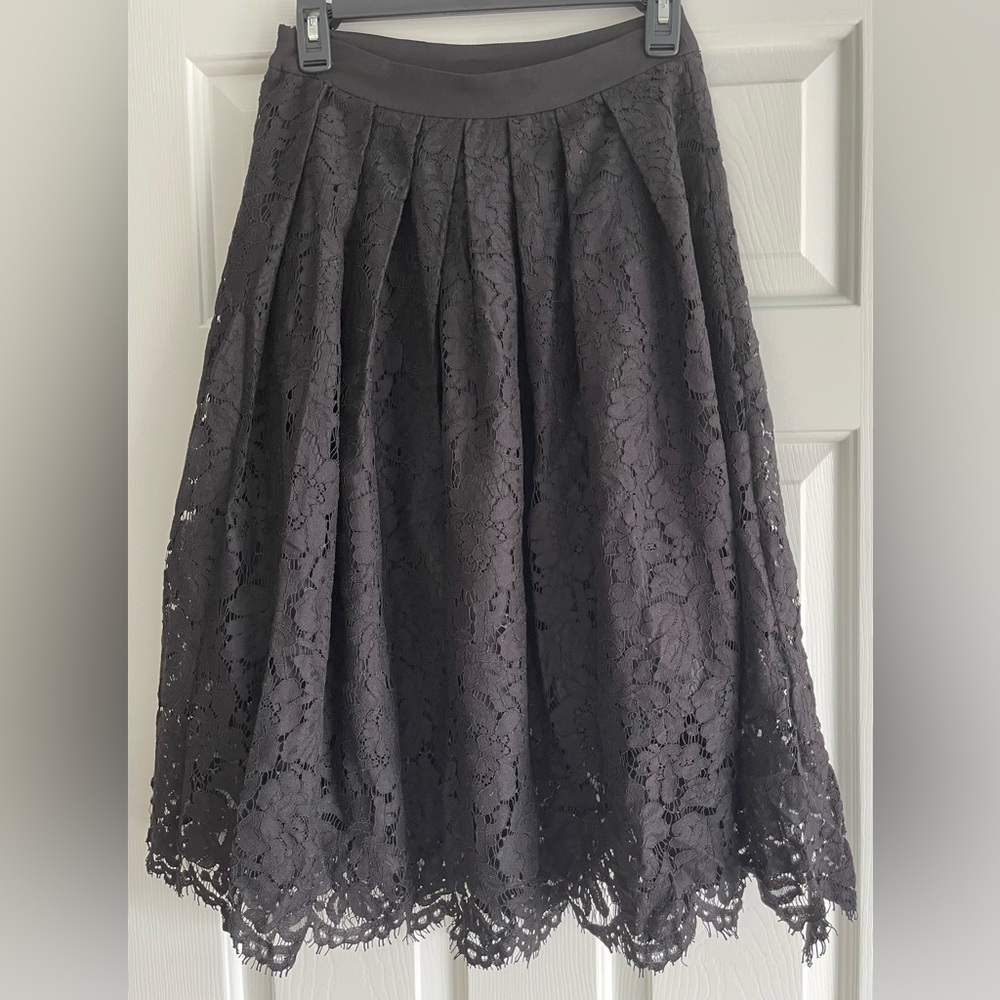 Gorgeous Black Lace Overly Lined Skirt Size S Macy’s Wicked Witch Costume EUC!